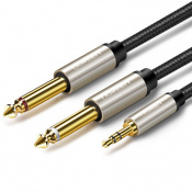 Кабель UGREEN AV126 3.5 mm TRS to 2 x 6.3 mm TS, 1 m Gray 10613 2 – techzone.com.ua