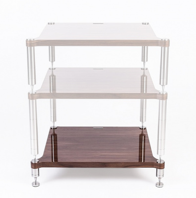 Нижня полиця NEO Quattron Segment 98mm Glossy Walnut + stainless steel – techzone.com.ua