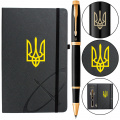 Набор Parker IM UKRAINE Black GT RB Трезубец (ручка-роллер + блокнот Parker) 1 – techzone.com.ua