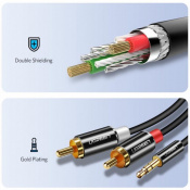 Кабель UGREEN AV116 3.5 mm to 2RCA Audio Cable, 2 m Black 10584 3 – techzone.com.ua
