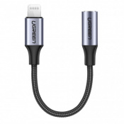 ЦАП UGREEN US211 3.5 mm Female to Lightning Male Cable Braided with Aluminum Shell, 10 cm Black 30756
