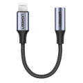 ЦАП UGREEN US211 3.5 mm Female to Lightning Male Cable Braided with Aluminum Shell, 10 cm Black 30756 1 – techzone.com.ua