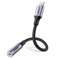 ЦАП UGREEN US211 3.5 mm Female to Lightning Male Cable Braided with Aluminum Shell, 10 cm Black 30756 2 – techzone.com.ua