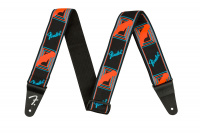 Ремінь гітарний FENDER STRAP 2" NEON MONOGRAMMED BLUE ORANGE 1 – techzone.com.ua