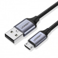 Кабель UGREEN US290 USB-A 2.0 - MicroUSB Aluminum Braid, 1.5 m Black 60147 1 – techzone.com.ua