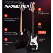 Donner Music DPB-510 Electric Bass Guitar Black EC1228 4 – techzone.com.ua Donner Music DPB-510 Electric Bass Guitar Black EC1228 4 – techzone.com.ua