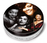 Набор подстаканников Retro Musique Jazz Divas - 8 Pieces Coaster Set With Real Vinyl Coasters