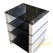 Стійка під AV апаратуру ADLUX MODUL AV-4-600 White Oak-Black Glass 1 – techzone.com.ua