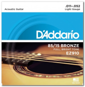 Струни для гітари D'Addario EZ910 85/15 BRONZE LIGHT (11-52)