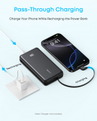 Зовнішній акумулятор (павербанк) Anker PowerCore 20000mAh 22.5W Built-In USB-C Cable White (A110EH21) 5 – techzone.com.ua