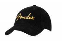 FENDER GOLD SPAGHETTI LOGO CORDUROY BASEBALL HAT BLACK Кепка