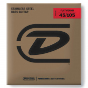 DUNLOP DBFS45105 STAINLESS STEEL FLATWOUND BASS STRINGS 45-105