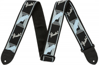 FENDER STRAP 2" MONOGRAMMED BLACK LIGHT GREY MEDIUM BLUE Ремень гитарный 1 – techzone.com.ua