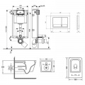 Набор Qtap инсталляция 3 в 1 Nest QT0133M425 с панелью смыва квадратной QT0111M06028CRM + унитаз с сиденьем Crow QT05335170W 2 – techzone.com.ua