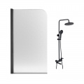Qtap набор: Шторка для ванны BLM 75 + Душевая система на три потребителя (STDBLM407513APL + QTJAY111BLM45549) 1 – techzone.com.ua