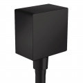 HANSGROHE FIXFIT шланговое подсоединение Square с клапаном обратного тока, цвет покрытия чёрный матовый 26455670 1 – techzone.com.ua