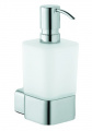 Дозатор жидкого мыла с настенным держателем, опаловое стекло (белый, матовый), металл (хром) Kludi E2 4997605 1 – techzone.com.ua