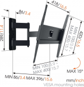 Кріплення настінне Vogels MA3040 (8553040) чорне 4 – techzone.com.ua