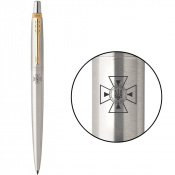 Ручка шариковая Parker JOTTER ARMY Stainless Steel GT BP Эмблема ГСЧС Украины 16032_W011b