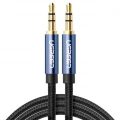 Кабель Ugreen AV112 3.5mm Male to 3.5mm Male Cable Gold Plated Metal Case with Braid 1m Blue (10685) 1 – techzone.com.ua