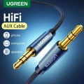 Кабель Ugreen AV112 3.5mm Male to 3.5mm Male Cable Gold Plated Metal Case with Braid 1m Blue (10685) 2 – techzone.com.ua