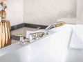 HANSGROHE METROPOL Classic смеситель на край ванны, на 4 отверстия, с рычажными рукоятками, хром/золото 31441090 3 – techzone.com.ua