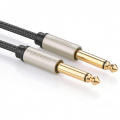 Кабель UGREEN AV128 6.3 mm to 6.3 mm Audio Cable Braided, 3 m Gray 10639 3 – techzone.com.ua