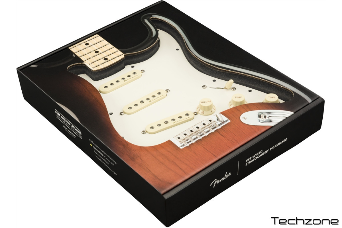 Набор звукоснимателей FENDER PRE-WIRED STRAT PICKGUARD VINTAGE NOISELESS WHITE 3 – techzone.com.ua