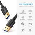 Кабель UGREEN US128 USB-A 3.0 - USB-A 3.0, 1m Black 10370 2 – techzone.com.ua