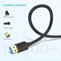 Кабель UGREEN US128 USB-A 3.0 - USB-A 3.0, 1m Black 10370 5 – techzone.com.ua