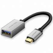 Перехідник UGREEN US203 USB Type-C - USB 3.0 OTG, 10 cm Gray 30646