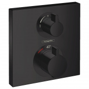 HANSGROHE ECOSTAT Square термостат для 2х потребителей, с запорно/переключающим вентилем, СМ, черный матовый 15714670