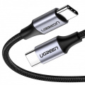 Кабель UGREEN US261 USB Type-C - USB Type-C Aluminum Shell, 2 m Gray Black 50152 1 – techzone.com.ua