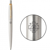 Ручка кулькова Parker JOTTER ARMY Stainless Steel GT BP Емблема ВМС ЗСУ 16032_W003b