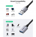 Удлинитель UGREEN US115 USB-A - USB 3.0 OTG, 0.5m Gray 10494 2 – techzone.com.ua
