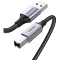 Кабель для принтера UGREEN US369 USB-A 2.0 - USB-B 2.0 Cable Braided, 1.5m Black 80802 1 – techzone.com.ua