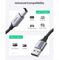Кабель для принтера UGREEN US369 USB-A 2.0 - USB-B 2.0 Cable Braided, 1.5m Black 80802 2 – techzone.com.ua