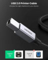 Кабель для принтера UGREEN US369 USB-A 2.0 - USB-B 2.0 Cable Braided, 1.5m Black 80802 6 – techzone.com.ua