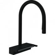 HANSGROHE AQUNO SELECT M81 смеситель для кухни, однорычажный, 170 с выдвижным душем, 3jet, sBox,цвет черный мат 73831670