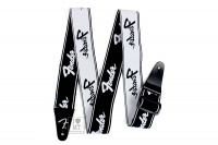 FENDER STRAP 2" WEIGHLESS RUNNING LOGO BLACK/WHITE Ремінь гітарний 1 – techzone.com.ua