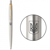 Ручка шариковая Parker JOTTER Stainless Steel GT BP Герб Украины 16032_T005b