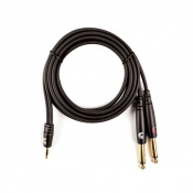 D'ADDARIO PW-MPTS-06 Custom Series 1/8” to Dual 1/4” Audio Cable (1.8m)