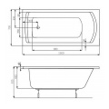 ROCA LINEA ванна 150*70см прямоугольная, с ножками в комплекте, объем 165л A24T010000 2 – techzone.com.ua