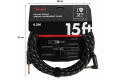 FENDER CABLE DELUXE SERIES 15' ANGLED BLACK TWEED Кабель инструментальный 2 – techzone.com.ua