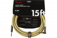 FENDER CABLE DELUXE SERIES 15' ANGLED TWEED Кабель инструментальный