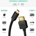 Кабель UGREEN HD127 microHDMI to HDMI, 2 m, v2.0 UltraHD 4K-3D Black 30103 4 – techzone.com.ua