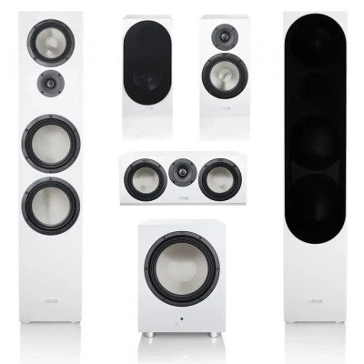 Комплект акустики 5.1 Canton GLE 100 + GLE 30 + GLE 50 Center + Power Sub 12 White – techzone.com.ua
