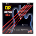 DR Strings NEON Red Bass - Medium 5 String (45-125) 1 – techzone.com.ua