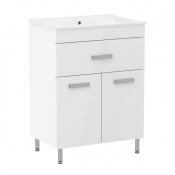 RJ VELUM комплект мебели 60см, белый: тумба напольная, 1 ящик, 2 дверцы + умывальник накладной арт RZJ610 RJ82600