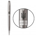 Ручка шариковая Parker SONNET UKRAINE Stainless Steel CT BP Трезубец 84232_T001b 1 – techzone.com.ua